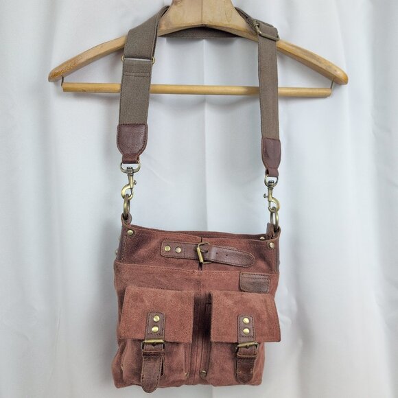 Mo & Co Suede leather Crossbody Bag - Picture 1 of 8
